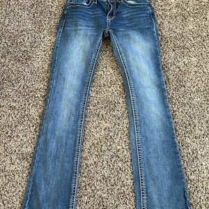 Rockin’ C Jeans Women’s 27 Bootcut Medium Wash Embroidered Pocket Western